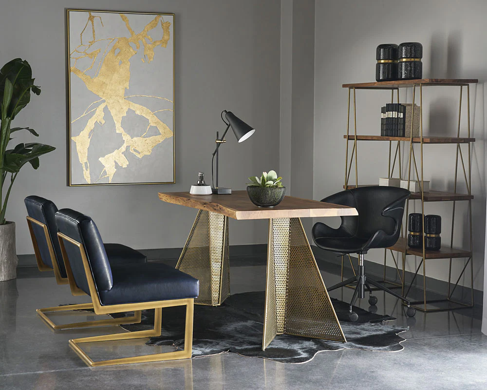 Mickey Desk Modern Writing Desk with Storage for Home Office, Study Room, or Bedroom Workspace - Image 3