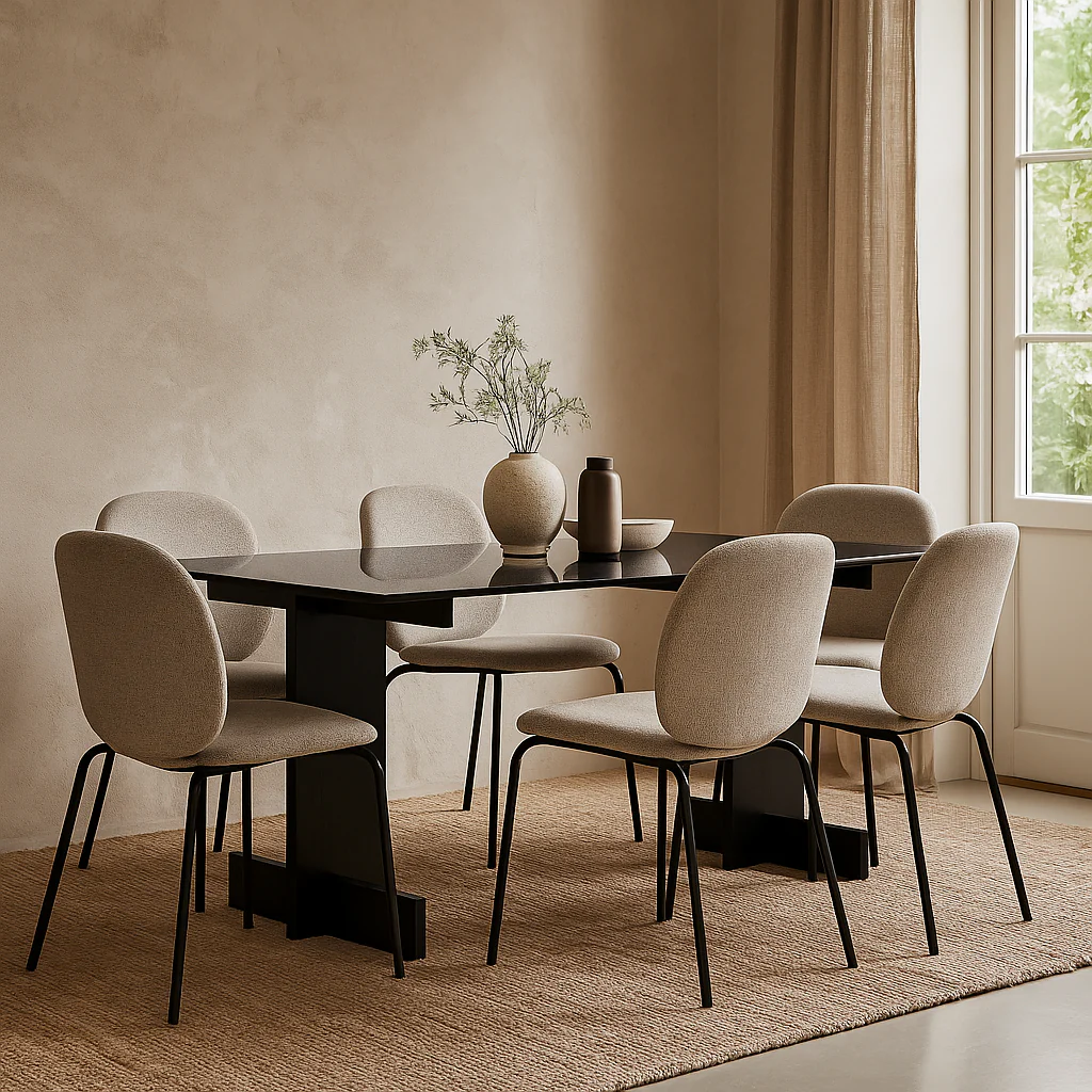 Zayle Rectangular Dining Table - Contemporary Oak Dining Table - Image 3